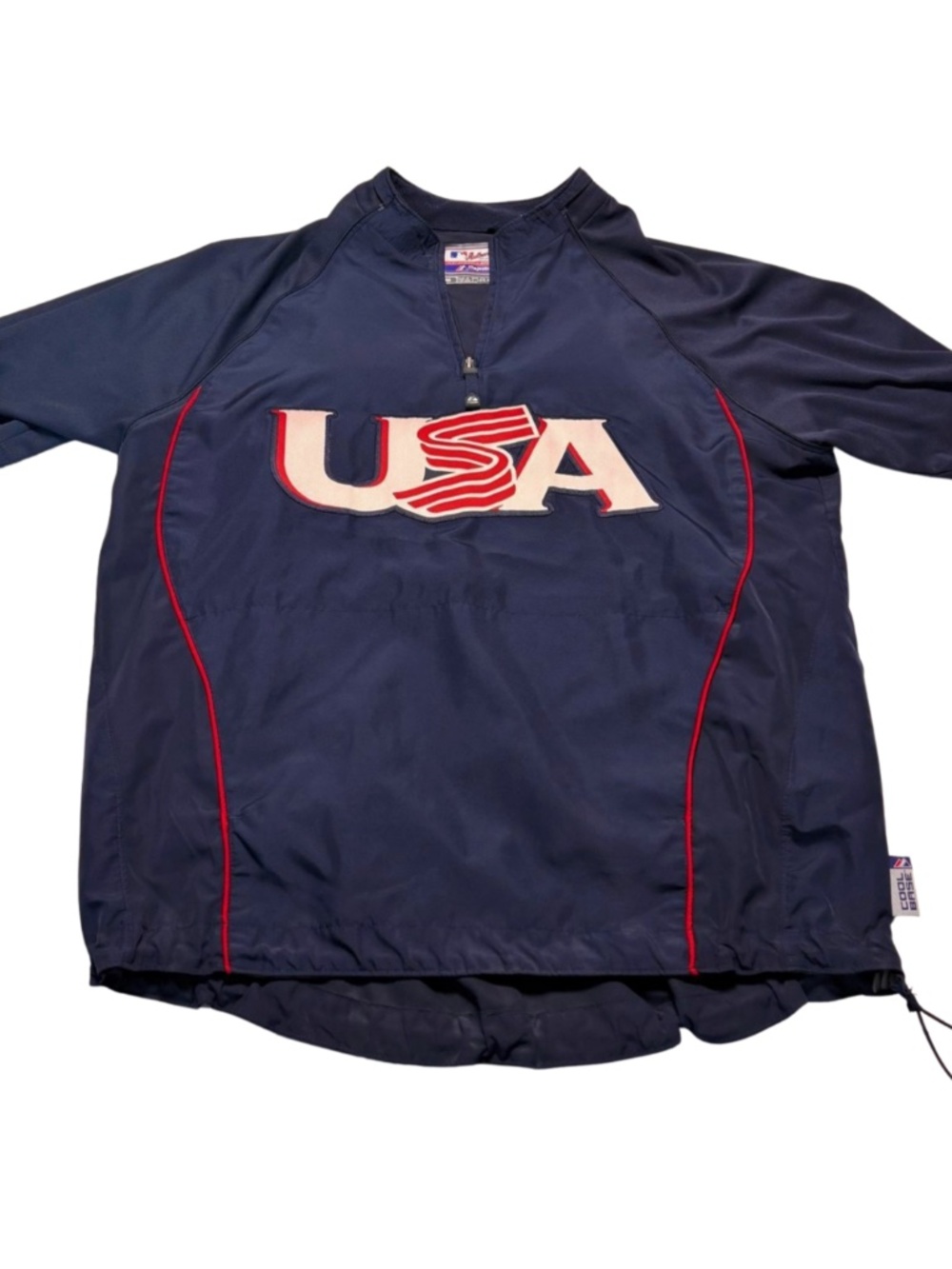 Majestic MLB Authentic Collection Cool Base USA Jersey Medium Navy Red White